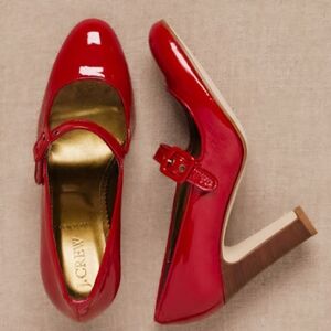 J. CREW 2007 RED ITALIAN PATENT LEATHER MARY JANES - ITEM 88554 NWOT - SIZE 8.5
